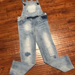 Cat and Jack patchwork overalls. Size 10/12